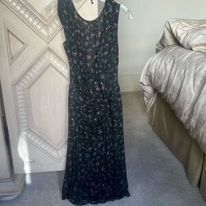 Dark background with floral design